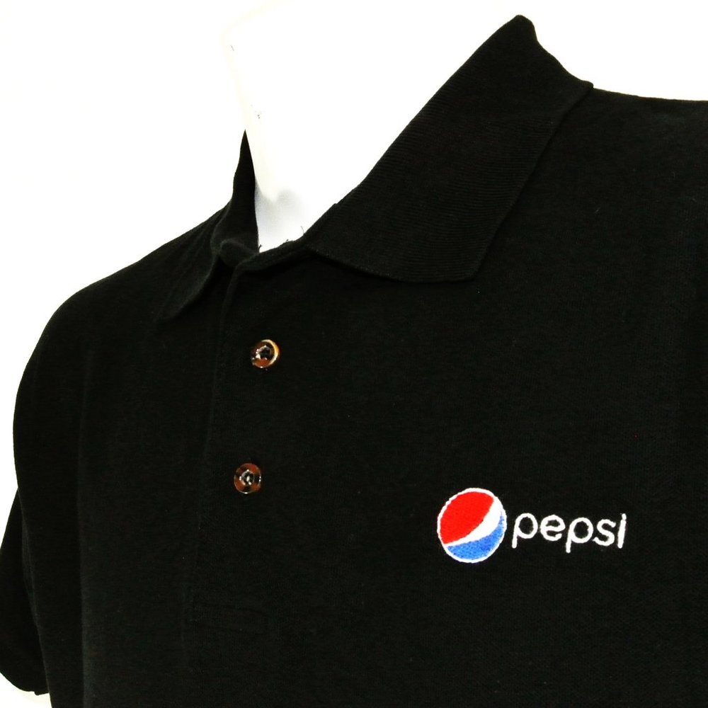 PEPSI Employee Uniform Polo Shirt Black NEW Size M